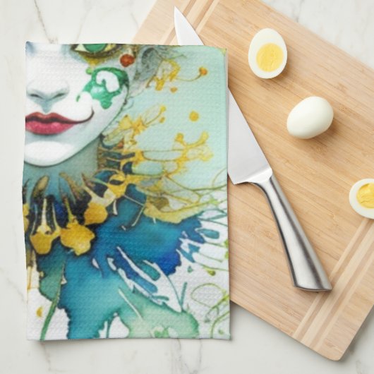 Clownküchentuch Geschirrtuch (Viertel Falte)