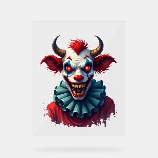 Clownkuh des Terrors Acrylschild (Vorderseite)