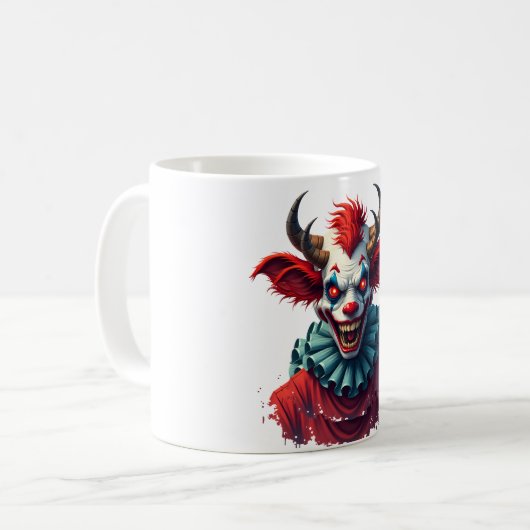Clownkuh des Terrors Kaffeetasse (Vorderseite Links)