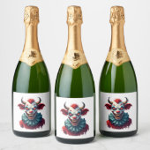 Clownkuh des Terrors Schaumweinetikett (Flaschen)