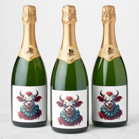 Clownkuh des Terrors Schaumweinetikett (Flaschen)