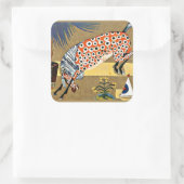 Clownpferd, Kunstmalerei, Quadratischer Aufkleber (Tasche)