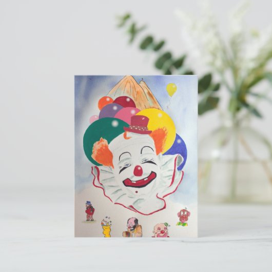 Clownpostkarte Postkarte (Stehend Vorderseite)