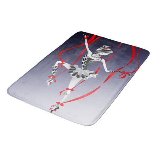 Clownpuppe Red Ribbons Bath Mat Badematte (Schrägansicht)