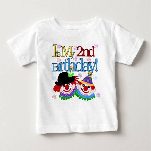 Clowns-2. Geburtstag Baby T-shirt (Vorderseite)