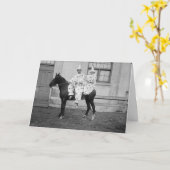 Clowns auf dem Pferd, Geburtstag Karte (Gelbe Blume)