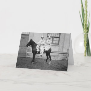Clowns auf dem Pferd, Geburtstag Karte