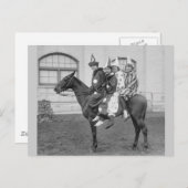 Clowns auf Pferd, 1915 Postkarte (Vorne/Hinten)