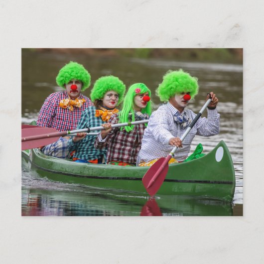 Clowns boating on river. feiertagspostkarte (Vorderseite)