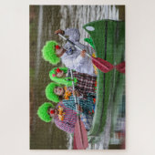 Clowns boating on river. puzzle (Vertikal)