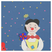 Clowns Funny Niedlich Kids Circus Thema farbig Stoff (Nahaufnahme)