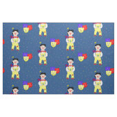 Clowns Funny Niedlich Kids Circus Thema farbig Stoff (Fat Quarter (45,7 x 55,9 cm))