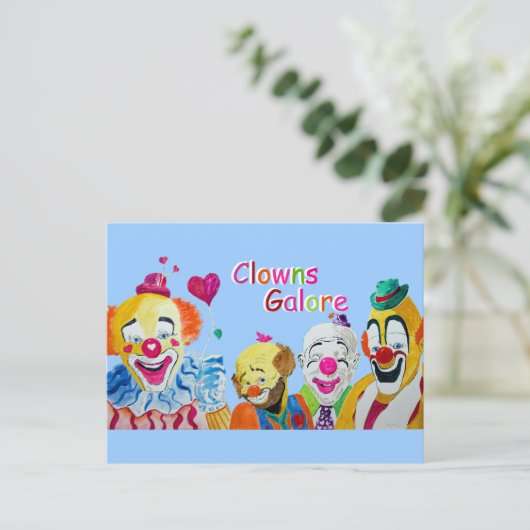 Clowns Galore Postcard Postkarte (Stehend Vorderseite)