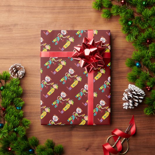 Clowns Geschenkpapier (Feiertagsgeschenk)