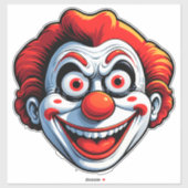 Clowns-Gesicht im Cartoon-Stil Aufkleber (Blatt)