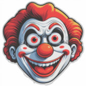 Clowns-Gesicht im Cartoon-Stil Aufkleber (Vorderseite)