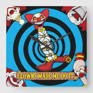 Clowns haben mich dazu gebracht! Blaue BG Wanduhr