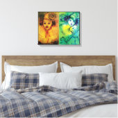 CLOWNS IN GELB UND GRÜN LEINWANDDRUCK (Insitu (Schlafzimmer))