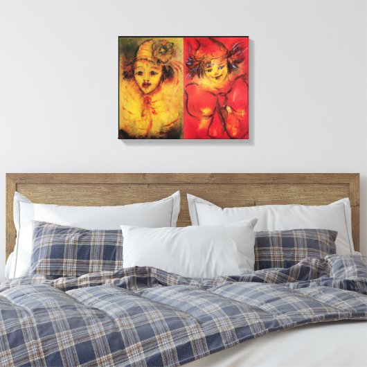 CLOWNS IN GELB UND ROT LEINWANDDRUCK (Insitu (Schlafzimmer))