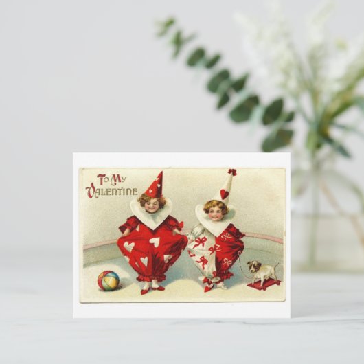 Clowns in Liebe Postkarte (Stehend Vorderseite)