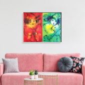 CLOWNS IN ROT UND GRÜNEN LEINWANDDRUCK (Insitu (Wohnzimmer))