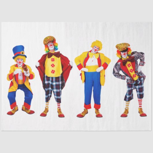 Clowns Karneval Dekoupage 20x30 Gewebepapier Seidenpapier (Vorderseite)