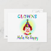Clowns machen mich glücklich postkarte (Vorne/Hinten)