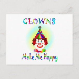 Clowns machen mich glücklich postkarte