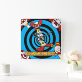 Clowns Made Me Do It! Blue BG Wall Clock Quadratische Wanduhr (Zuhause)