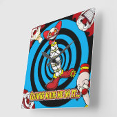 Clowns Made Me Do It! Blue BG Wall Clock Quadratische Wanduhr (Winkel)