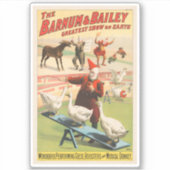 Clowns mit Darstellenden Gänsen, Roosters & Donkey Aufkleber (Vorderseite)