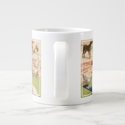 Clowns mit Darstellenden Gänsen, Roosters & Donkey Jumbo-Tasse (Rückseite)