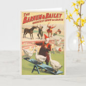 Clowns mit Darstellenden Gänsen, Roosters & Donkey Karte (Gelbe Blume)