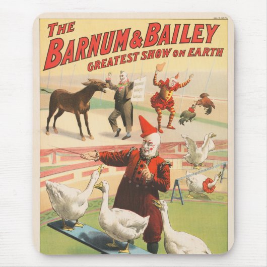 Clowns mit Darstellenden Gänsen, Roosters & Donkey Mousepad (Vorne)