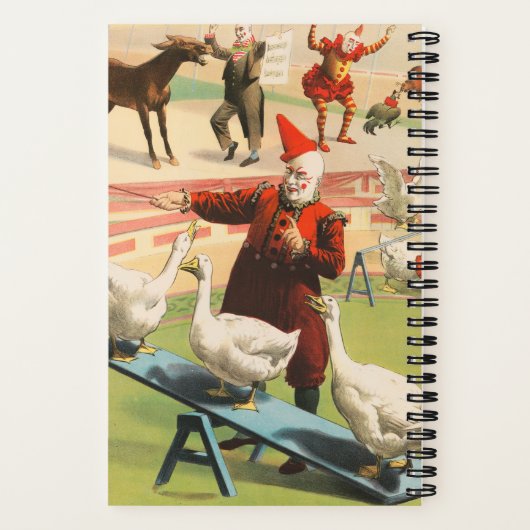 Clowns mit Darstellenden Gänsen, Roosters & Donkey Notizblock (Rückseite)