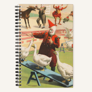 Clowns mit Darstellenden Gänsen, Roosters & Donkey Notizblock