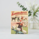 Clowns mit Darstellenden Gänsen, Roosters & Donkey Postkarte (Stehend Vorderseite)