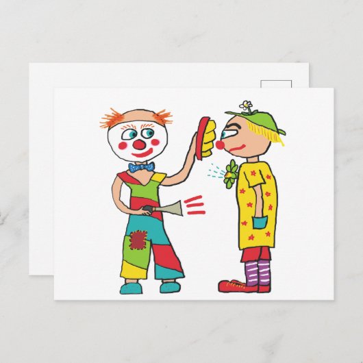Clowns Postkarte (Vorne/Hinten)