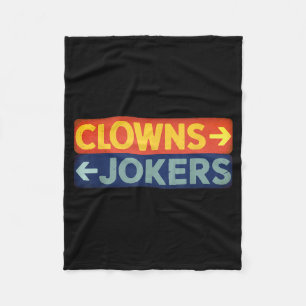 Clowns rechts, Joker links, lustig retro Fleecedecke