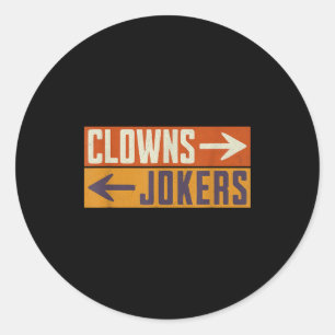 Clowns rechts, Joker links, lustige Retro-Sache Runder Aufkleber