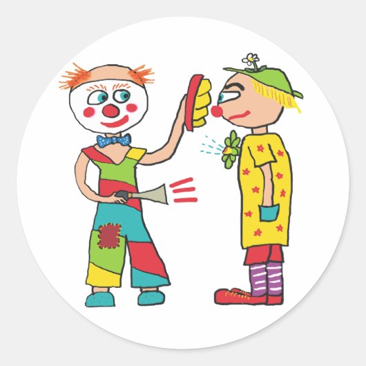 Clowns Runder Aufkleber (Vorderseite)