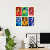 CLOWNS SAMMLUNG Venezianische Masquearde Faces Poster (Heimbüro)