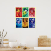CLOWNS SAMMLUNG Venezianische Masquearde Faces Poster (Küche)