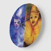 CLOWNS SAMMLUNG / Venezianischer Masquearde Ball Große Wanduhr (Winkel)