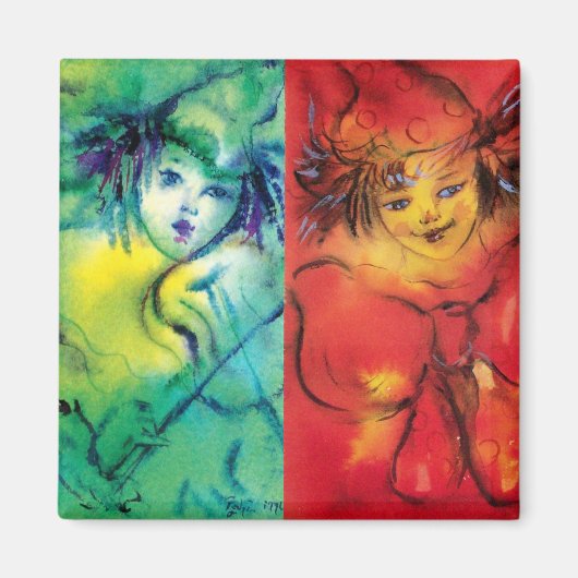 CLOWNS SAMMLUNG / Venezianischer Masquearde Ball Magnet (Vorne)