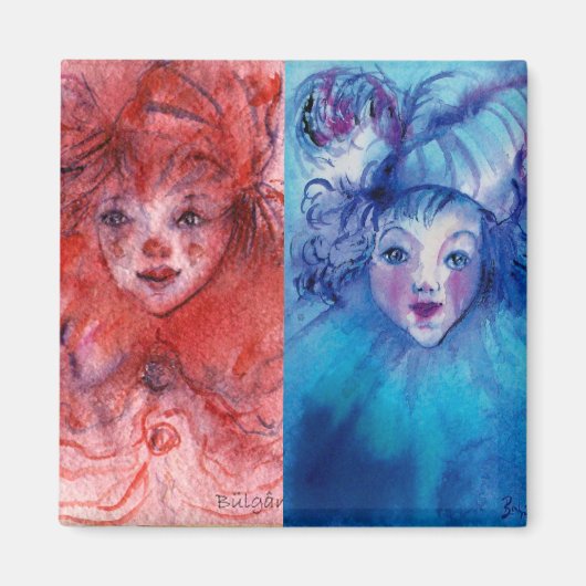 CLOWNS SAMMLUNG / Venezianischer Masquearde Ball Magnet (Vorne)