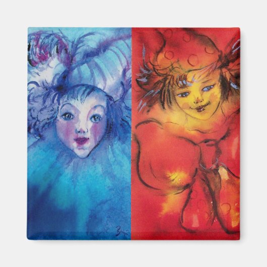 CLOWNS SAMMLUNG / Venezianischer Masquearde Ball Magnet (Vorne)