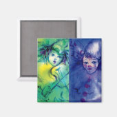 CLOWNS SAMMLUNG / Venezianischer Masquearde Ball Magnet (Vorderseite/Rückseite)