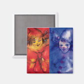 CLOWNS SAMMLUNG / Venezianischer Masquearde Ball Magnet (Vorderseite/Rückseite)