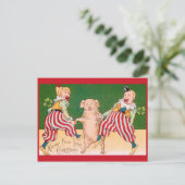 CLOWNS, Schweine und viel Glück Postkarte (Stehend Vorderseite)